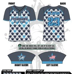 All The Way Live Designs 2022 Fishhawk Grey All Stars Mens 2 Button Full Dye Replica Jersey Fishhawk All Stars 2022