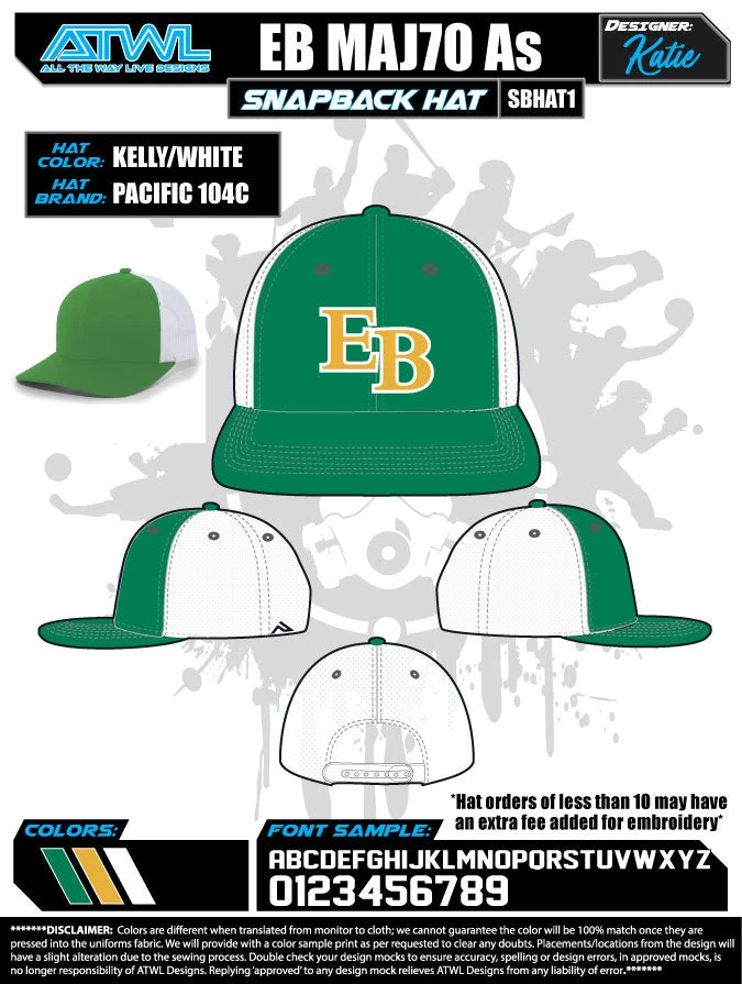 All The Way Live Designs EastBay Spring League 2021 Baseball Hat 3 All The Way Live Designs EastBay Spring League 2021 Baseball Hat
