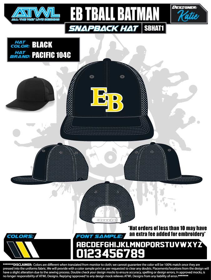 All The Way Live Designs EastBay Spring League 2021 Baseball Hat 4 All The Way Live Designs EastBay Spring League 2021 Baseball Hat