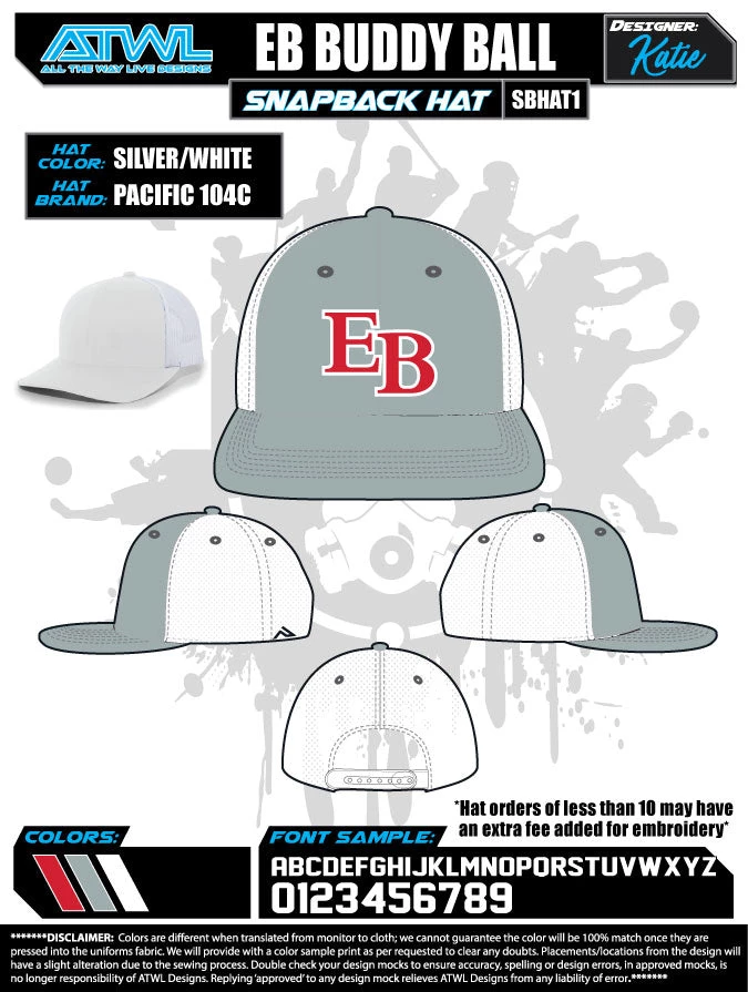 All The Way Live Designs EastBay Spring League 2021 Baseball Hat 9 All The Way Live Designs EastBay Spring League 2021 Baseball Hat