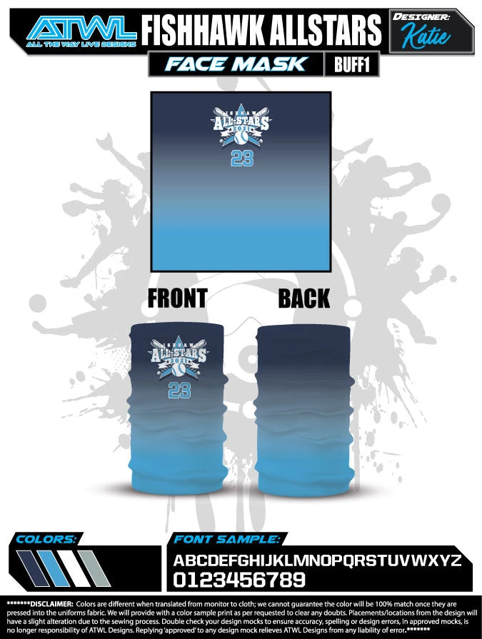 All The Way Live Designs Fishhawk All Stars Face Gaita/Buff 3 All The Way Live Designs Fishhawk All Stars Face Gaita/Buff