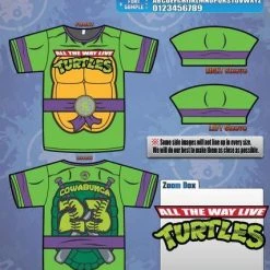 All The Way Live Designs Cowabunga Turtles Mens Full Dye Jersey