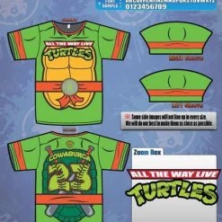 All The Way Live Designs Cowabunga Turtles Mens Full Dye Jersey