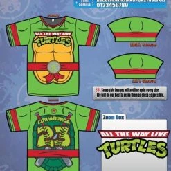 All The Way Live Designs Cowabunga Turtles Mens Full Dye Jersey