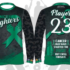 All The Way Live Designs Cancer Fighters Long Sleeve Jersey Men