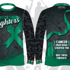 All The Way Live Designs Cancer Fighters Long Sleeve Jersey Men