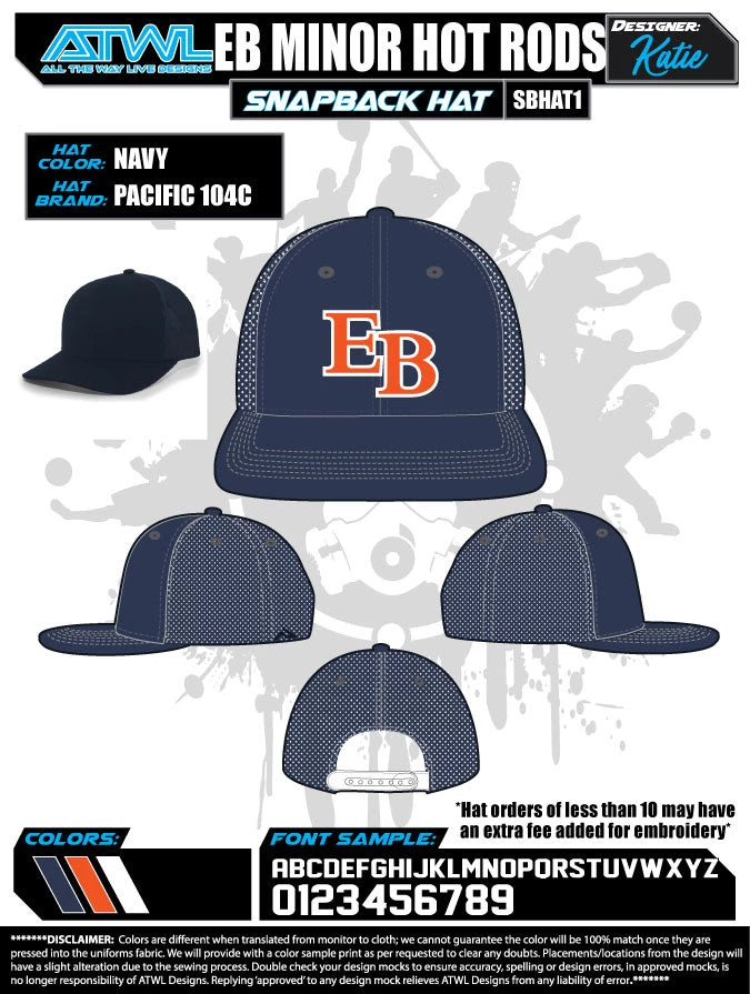 All The Way Live Designs EastBay Spring League 2021 Baseball Hat 15 All The Way Live Designs EastBay Spring League 2021 Baseball Hat