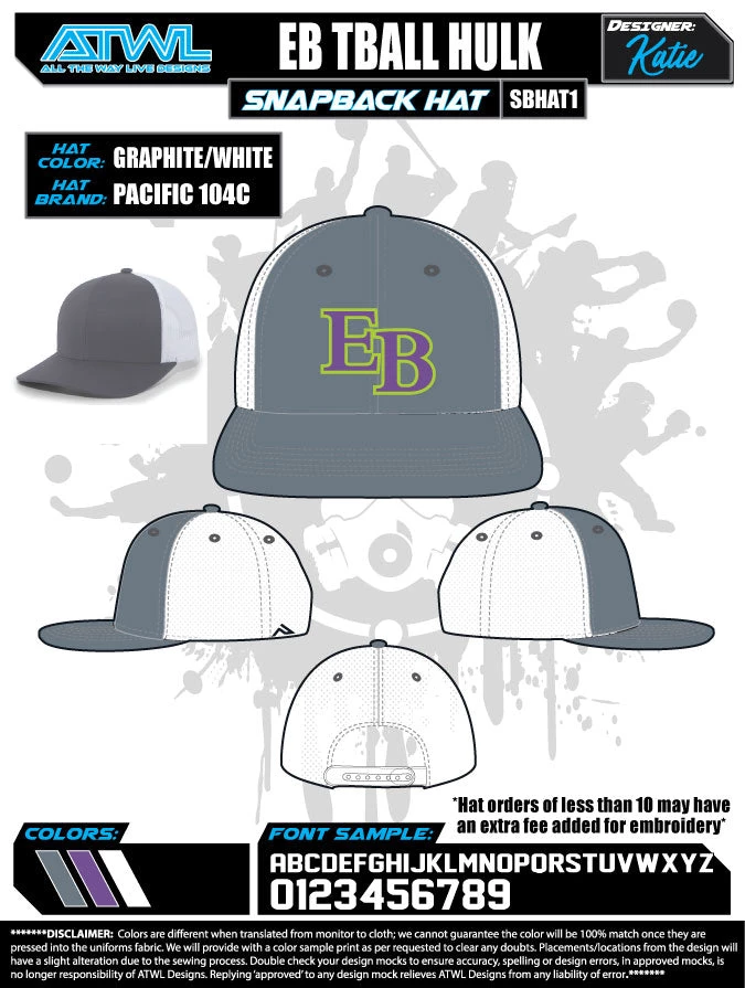 All The Way Live Designs EastBay Spring League 2021 Baseball Hat 16 All The Way Live Designs EastBay Spring League 2021 Baseball Hat