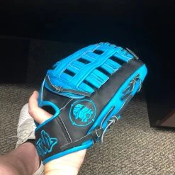 ATWL 14" H Web Glove Black/Aqua Blue Steerhide