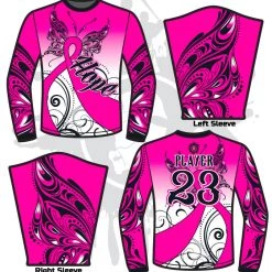 All The Way Live Designs HOPE Breast Cancer Awareness Mens Full Dye Long Sleeve Jersey