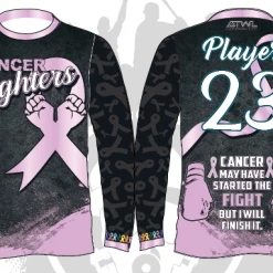 All The Way Live Designs Cancer Fighters Long Sleeve Jersey Men