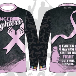 All The Way Live Designs Cancer Fighters Long Sleeve Jersey Men