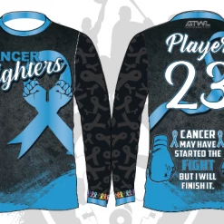 All The Way Live Designs Cancer Fighters Long Sleeve Jersey Men