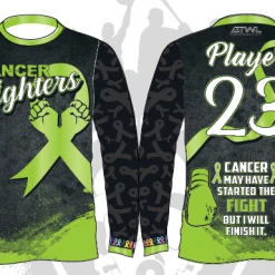 All The Way Live Designs Cancer Fighters Long Sleeve Jersey Men