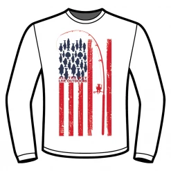 All The Way Live Designs Fishing USA Long Sleeve White Sub Dye Shirt Men
