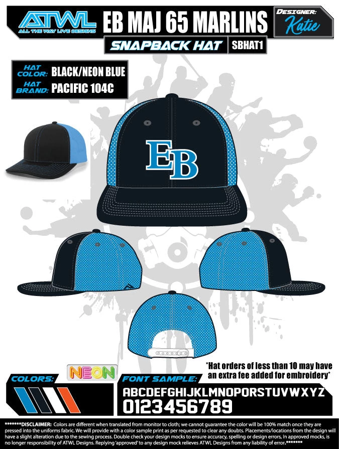 All The Way Live Designs EastBay Spring League 2021 Baseball Hat 19 All The Way Live Designs EastBay Spring League 2021 Baseball Hat