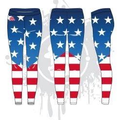 All The Way Live Designs USA Pride God Bless America Women's Leggings