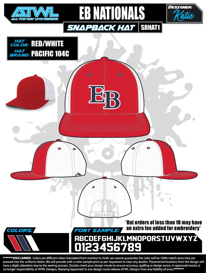 All The Way Live Designs EastBay Spring League 2021 Baseball Hat 20 All The Way Live Designs EastBay Spring League 2021 Baseball Hat