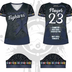 All The Way Live Designs Themes Cancer Fighters Women's Jersey