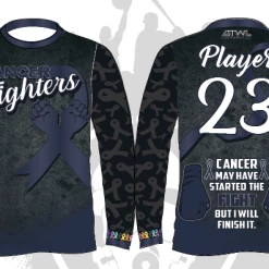All The Way Live Designs Cancer Fighters Long Sleeve Jersey Men