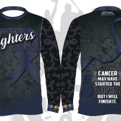 All The Way Live Designs Cancer Fighters Long Sleeve Jersey Men