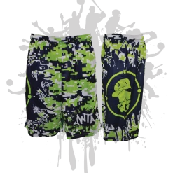 ATWL Splatter Splash Digital Camo Mens Full Dye Shorts Lime/Navy/White Clearance