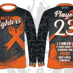 All The Way Live Designs Cancer Fighters Long Sleeve Jersey Men
