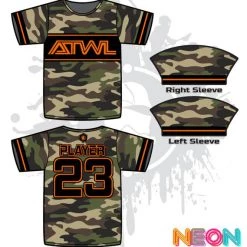 All The Way Live Designs Men ARMY CAMO TRON YOUTH FULL DYE JERSEY