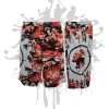 ATWL Splatter Splash Digital Camo Mens Full Dye Shorts Orange/Black/White
