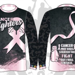 All The Way Live Designs Cancer Fighters Long Sleeve Jersey Men