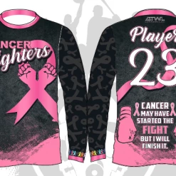 All The Way Live Designs Cancer Fighters Long Sleeve Jersey Men