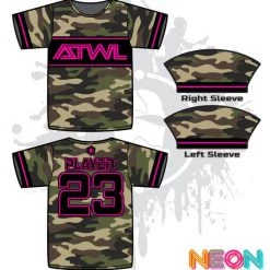 All The Way Live Designs Men ARMY CAMO TRON YOUTH FULL DYE JERSEY