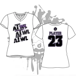 All The Way Live Designs Repeat Design Women's White Sub Dye Jersey