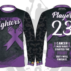All The Way Live Designs Cancer Fighters Long Sleeve Jersey Men