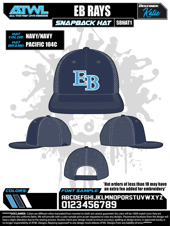 All The Way Live Designs EastBay Spring League 2021 Baseball Hat 23 All The Way Live Designs EastBay Spring League 2021 Baseball Hat