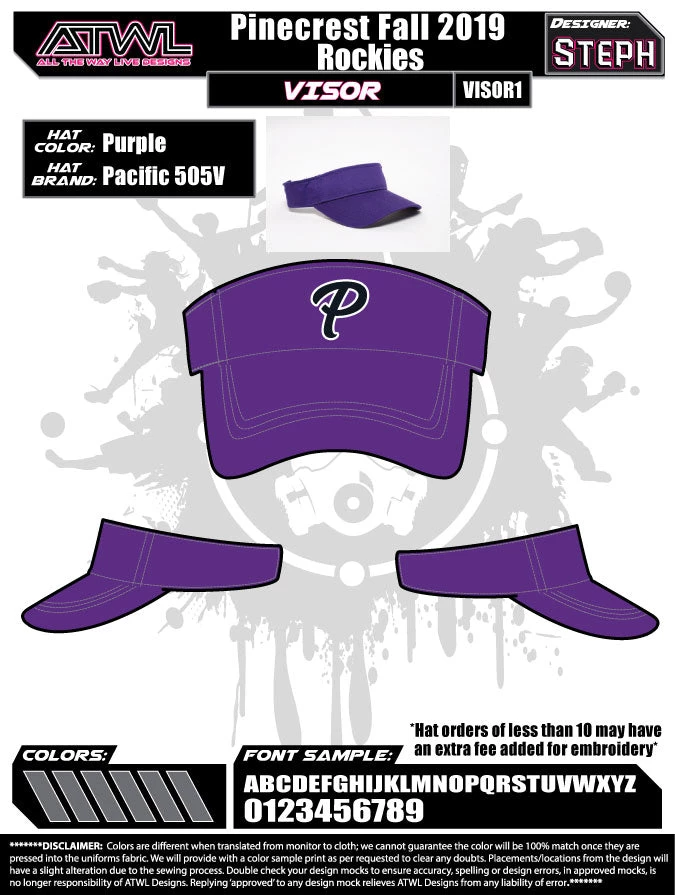 All The Way Live Designs Pinecrest Fall League Visors 5 All The Way Live Designs Pinecrest Fall League Visors