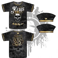 All The Way Live Designs Hit Kings Animal Series Mens Full Dye Jersey (Skull)