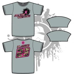 All The Way Live Designs ALL THE WAY LIVE SPLASH MASK CAMO/NEON PINK On MEN'S GREY SUB DYE JERSEY