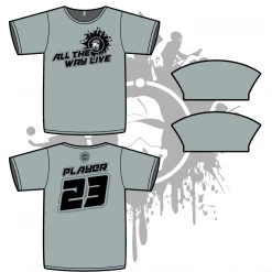 All The Way Live Designs Splash Mask Mens Grey Sub Dye Jersey Black/Charcoal