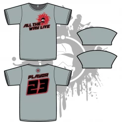 All The Way Live Designs Splash Mask Mens Grey Sub Dye Jersey Black/Red