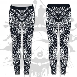 All The Way Live Designs Bandana Womens Leggings: 2-color (7 Colors Available)
