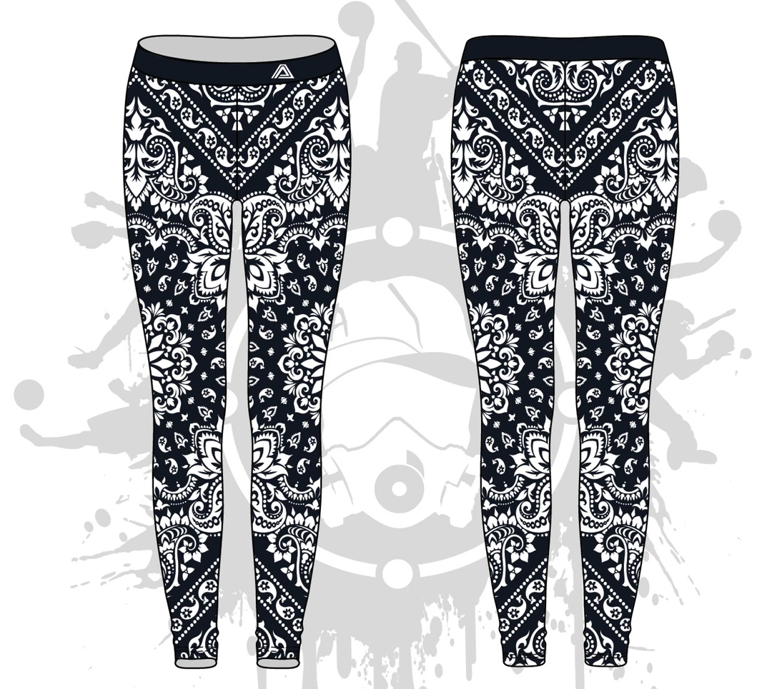 All The Way Live Designs Bandana Womens Leggings: 2-color (7 Colors Available) 3 All The Way Live Designs Bandana Womens Leggings: 2-color (7 Colors Available)