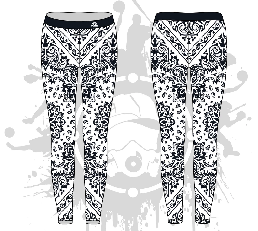 All The Way Live Designs Bandana Womens Leggings: 2-color (7 Colors Available) 4 All The Way Live Designs Bandana Womens Leggings: 2-color (7 Colors Available)