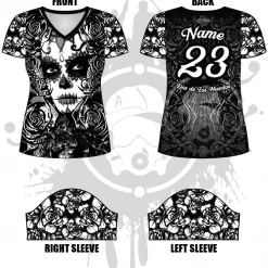 All The Way Live Designs Themes Día De Los Muertos Women's Jersey