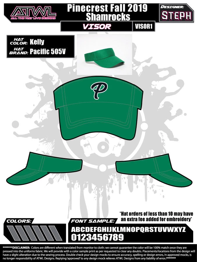 All The Way Live Designs Pinecrest Fall League Visors 6 All The Way Live Designs Pinecrest Fall League Visors