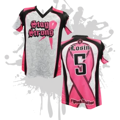 All The Way Live Designs Stay Strong Womens Full Dye Jersey Cancer Awareness