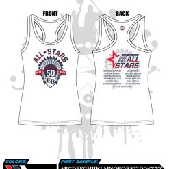 All The Way Live Designs East Bay All Stars Roster Sub Dye Womens Racerback