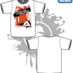 All The Way Live Designs Affliction Mens White Sub Dye Shirt