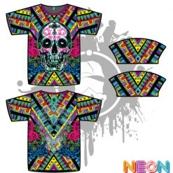 All The Way Live Designs Tribal Skull Unisex Full Dye Jersey