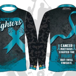 All The Way Live Designs Cancer Fighters Long Sleeve Jersey Men
